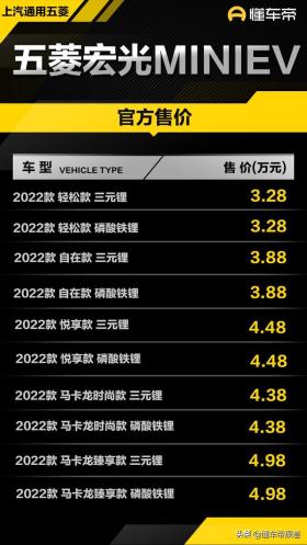 新车 | 售价3.28万元，2022款五菱宏光MINIEV轻松款上市 -图2