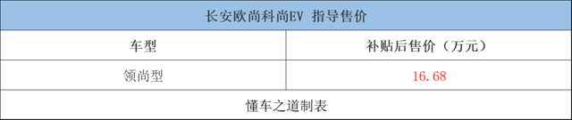 纯电动7座商旅MPV “长安欧尚科尚 EV”，售16.68万 