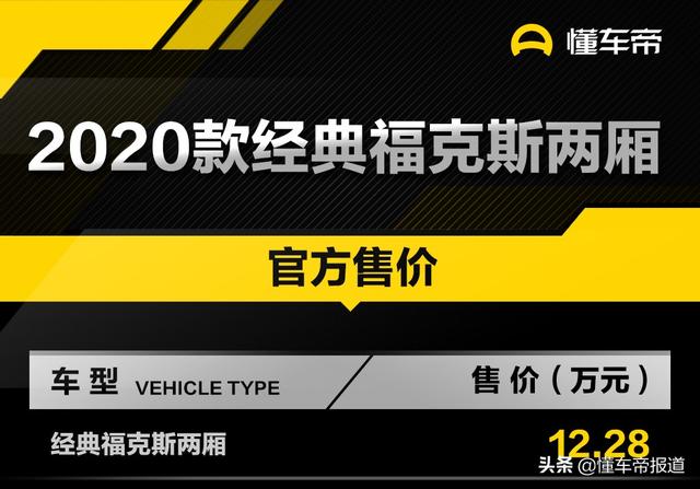 售12.28万元，新款经典福克斯两厢上市 